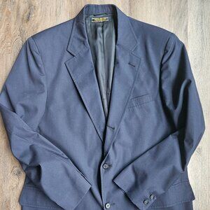 Vintage Brooks Brothers Navy Blue Blazer Mens Sport Coat Jacket Wool Blend